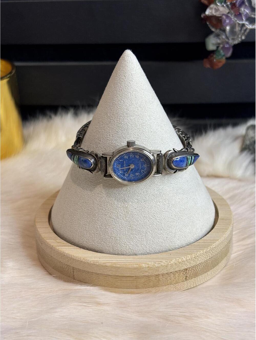 Silverado Sterling Silver Lapis Watch Bracelet Size 6